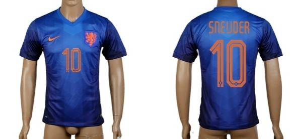 2014 World Cup Holland #10 Sneijder Away Soccer AAA+ T-Shirt