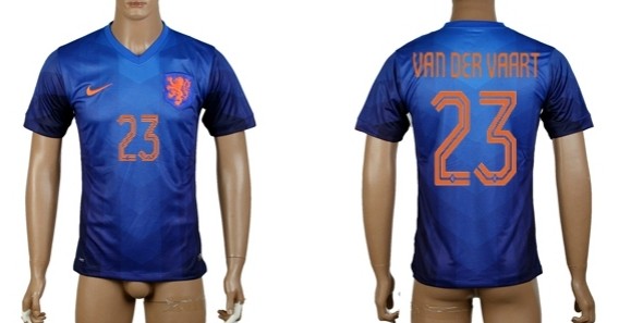 2014 World Cup Holland #23 Van Der Vaart Away Soccer AAA+ T-Shirt