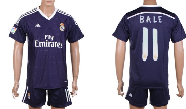 2014/15 Real Madrid #11 Bale Away Blue Soccer Shirt Kit