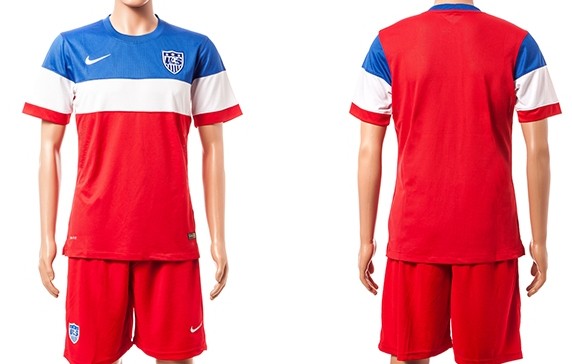 2014 World Cup USA Blank (or Custom) Away Soccer Shirt Kit