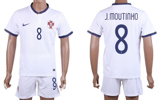2014 World Cup Portugal #8 J.Moutinho Away Soccer Shirt Kit