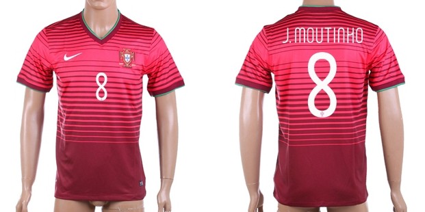 2014 World Cup Portugal #8 J.Moutinho Home Soccer AAA+ T-Shirt