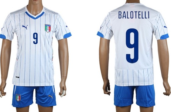 2014 World Cup Italy #9 Balotelli Away Soccer Shirt Kit