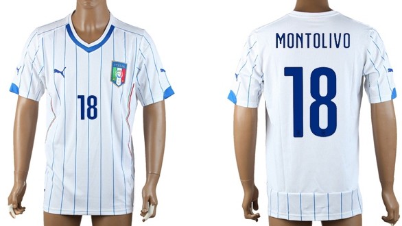 2014 World Cup Italy #18 Montolivo Away Soccer AAA+ T-Shirt