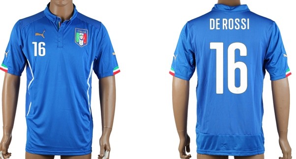2014 World Cup Italy #16 De Rossi Home Soccer AAA+ T-Shirt
