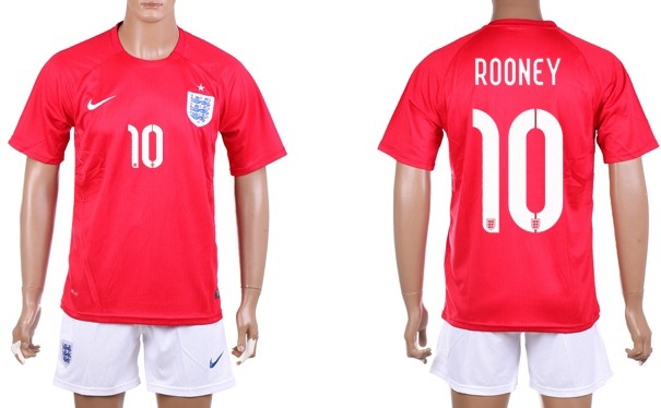 2014 World Cup England #10 Rooney Away Soccer Shirt Kit