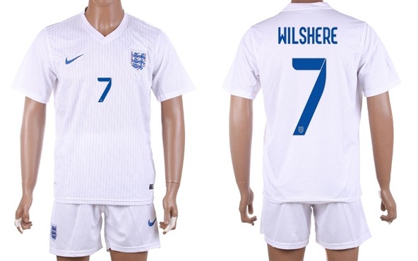 2014 World Cup England #7 Wilshere Home Soccer Shirt Kit