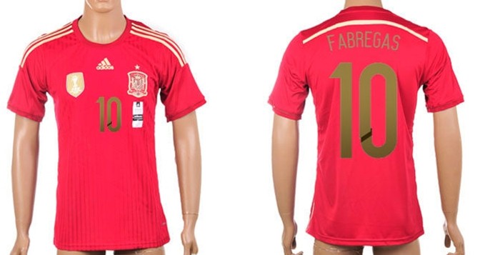 2014 World Cup Spain #10 Fabregas Home Soccer AAA+ T-Shirt