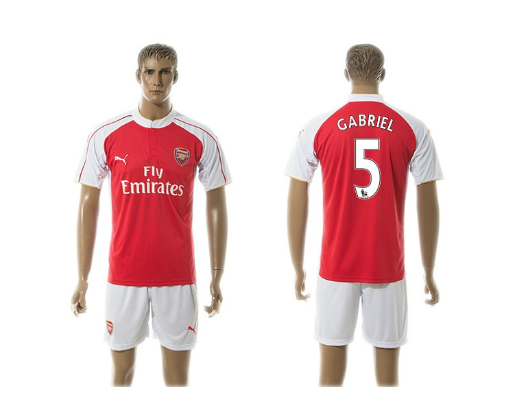 2015-2016 Arsenal Soccer Jersey Uniform Red Short Sleeves #5 GABRIEL