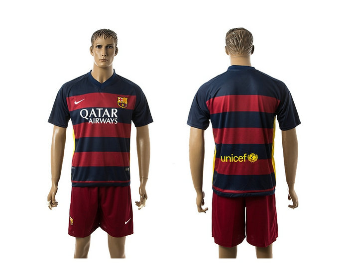 2015-2016 Barcelona Soccer Uniform Jersey Short Sleeves home Leaked Version