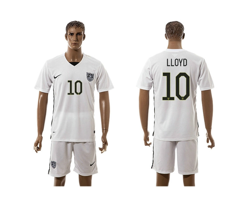 2015-2016 USA Soccer Jersey Uniform White Short Sleeves #10 LLOYD