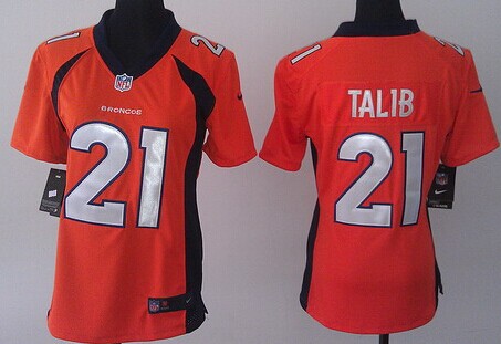 Nike Denver Broncos #21 Aqib Talib 2013 Orange Game Womens Jersey
