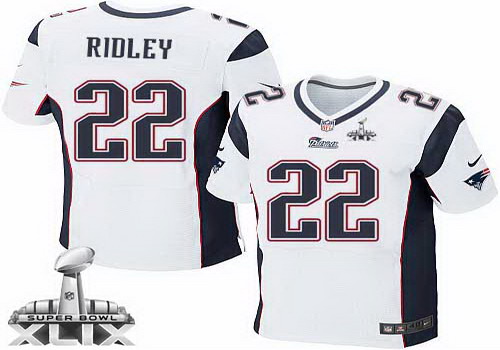 Nike New England Patriots #22 Stevan Ridley 2015 Super Bowl XLIX White Elite Jersey