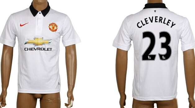 2014/15 Manchester United #23 Cleverley Away Soccer AAA+ T-Shirt