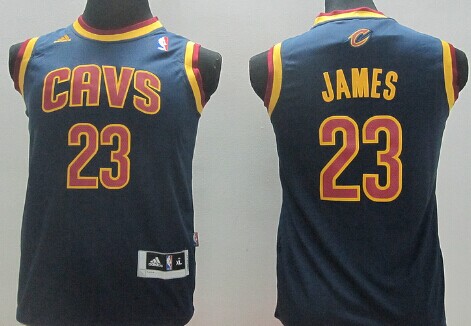 Cleveland Cavaliers #23 LeBron James Navy Blue Kids Jersey