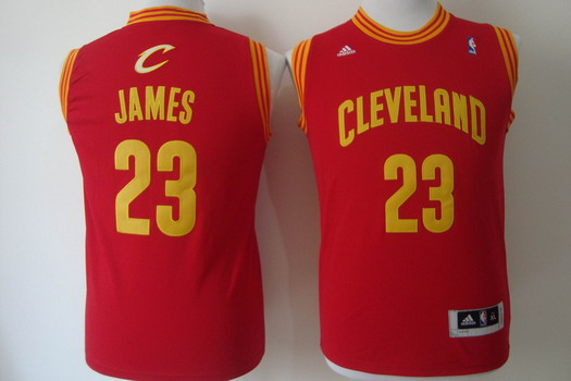 Cleveland Cavaliers #23 LeBron James Red Kids Jersey