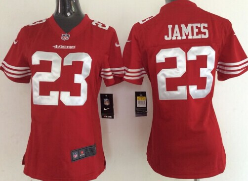 Nike San Francisco 49ers #23 LaMichael James Red Game Womens Jersey