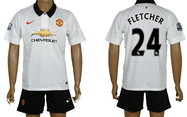 2014/15 Manchester United #24 Fletcher Away Soccer Shirt Kit