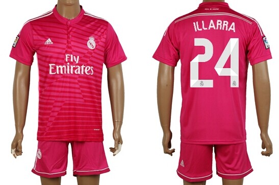 2014/15 Real Madrid #24 Illarra Away Pink Soccer Shirt Kit