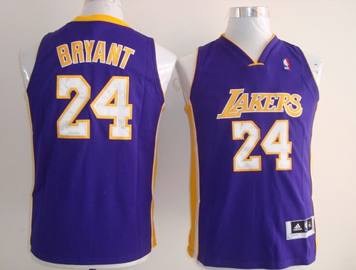Los Angeles Lakers #24 Kobe Bryant Purple Kids Jersey