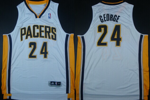 Indiana Pacers #24 Paul George Revolution 30 Authentic White Jersey