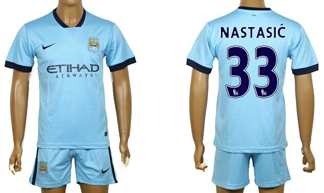 2014/15 Manchester City #33 Nastasic Home Soccer Shirt Kit