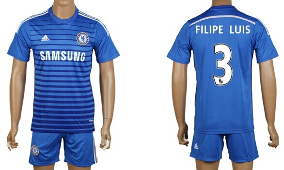 2014/15 Chelsea FC #3 Filipe Luis Home Soccer Shirt Kit