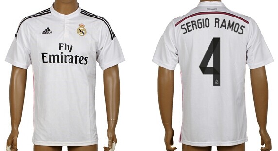 2014/15 Real Madrid #4 Sergio Ramos Home Soccer AAA+ T-Shirt
