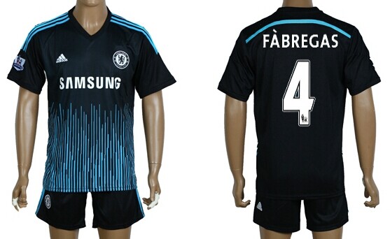 2014/15 Chelsea FC #4 David Luiz Away Black Soccer Shirt Kit