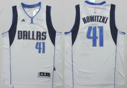 Dallas Mavericks #41 Dirk Nowitzki Revolution 30 Swingman 2014 White Jersey