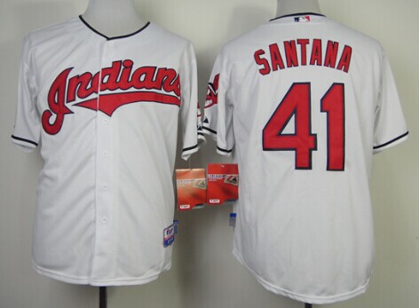 Cleveland Indians #41 Carlos Santana 2013 White Jersey