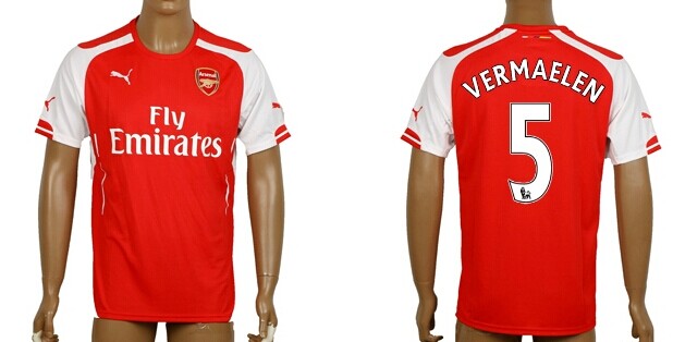 2014/15 Arsenal FC #5 Vermaelen Home Soccer AAA+ T-Shirt