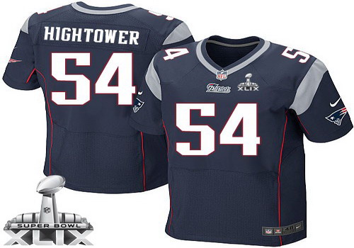 Nike New England Patriots #54 Donta Hightower 2015 Super Bowl XLIX Blue Elite Jersey