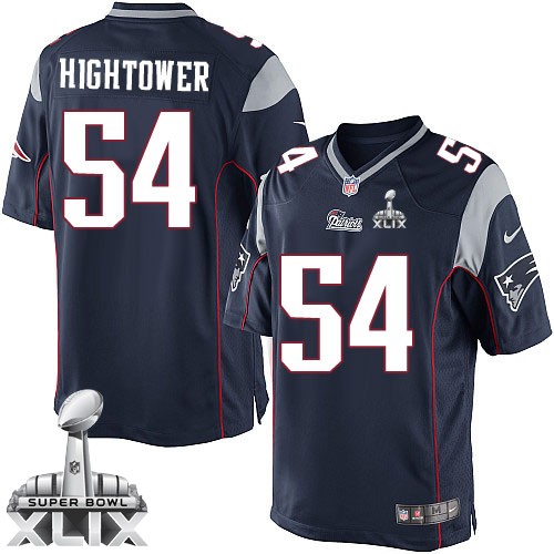 Nike New England Patriots #54 Donta Hightower 2015 Super Bowl XLIX Blue Game Jersey
