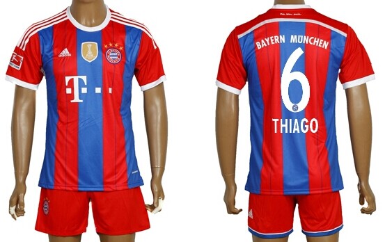 2014/15 Bayern Munchen #6 Thiago Home Soccer Shirt Kit