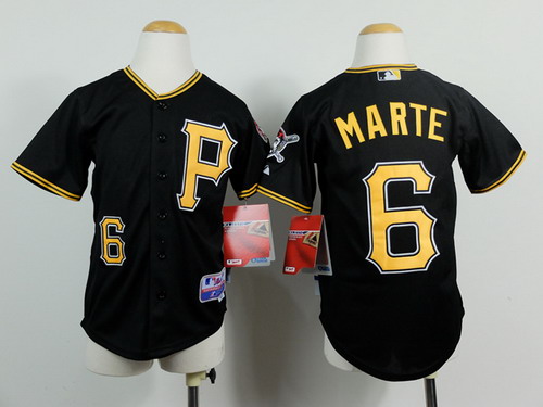 Pittsburgh Pirates #6 Starling Marte Black Kids Jersey