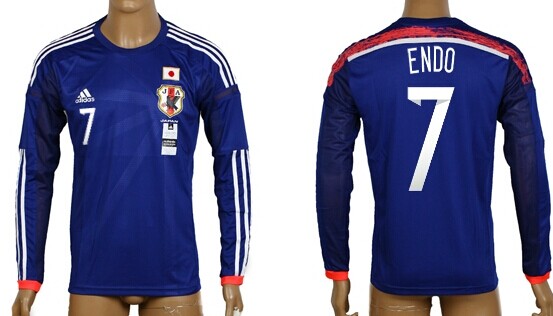 2014 World Cup Japan #7 Endo Home Soccer Long Sleeve AAA+ T-Shirt