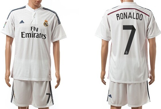 2014/15 Real Madrid #7 Ronaldo Home Soccer Shirt Kit