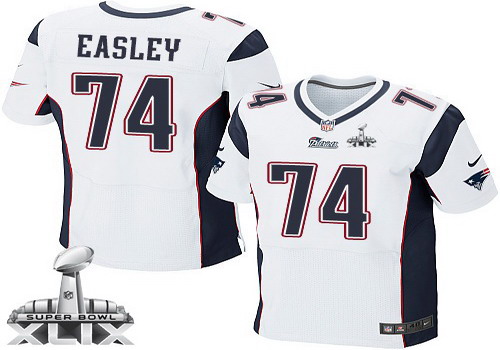 Nike New England Patriots #74 Dominique Easley 2015 Super Bowl XLIX White Elite Jersey