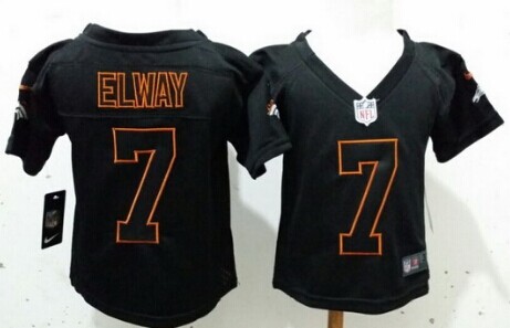 Nike Denver Broncos #7 John Elway Lights Out Black Toddlers Jersey