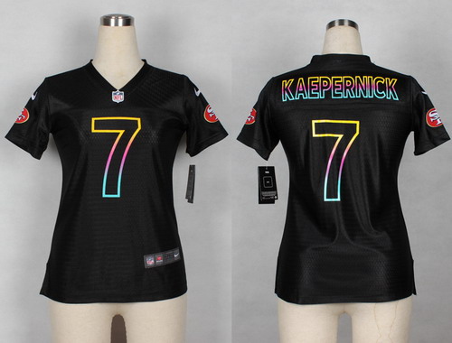 Nike San Francisco 49ers #7 Colin Kaepernick Pro Line Black Fashion Womens Jersey
