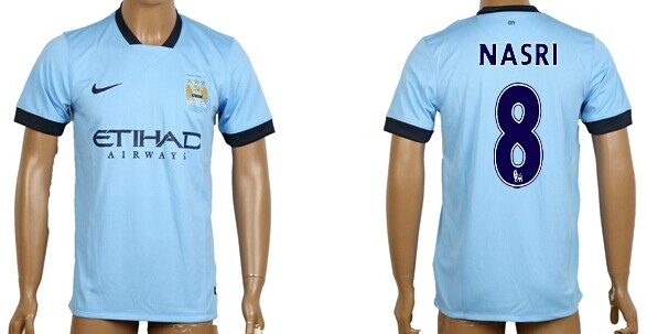 2014/15 Manchester City #8 Nasri Home Soccer AAA+ T-Shirt