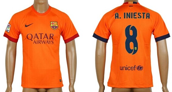 2014/15 FC Bacelona #8 A.Iniesta Away Soccer AAA+ T-Shirt