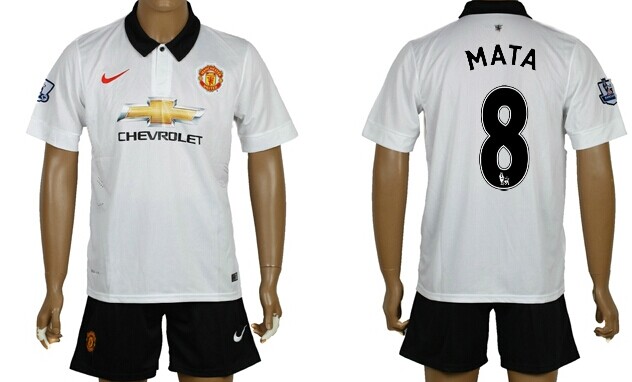 2014/15 Manchester United #8 Mata Away Soccer Shirt Kit
