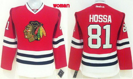Chicago Blackhawks #81 Marian Hossa Red Womens Jersey