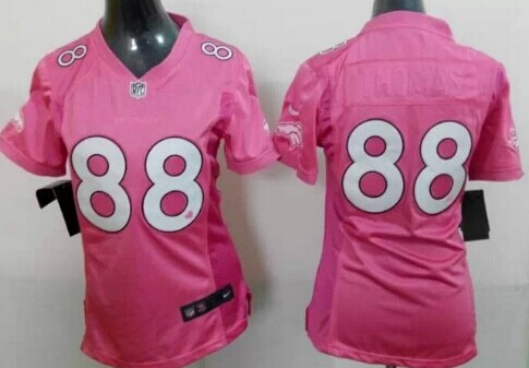 Nike Denver Broncos #88 Demaryius Thomas Pink Love Womens Jersey