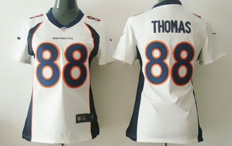Nike Denver Broncos #88 Demaryius Thomas 2013 White Game Womens Jersey