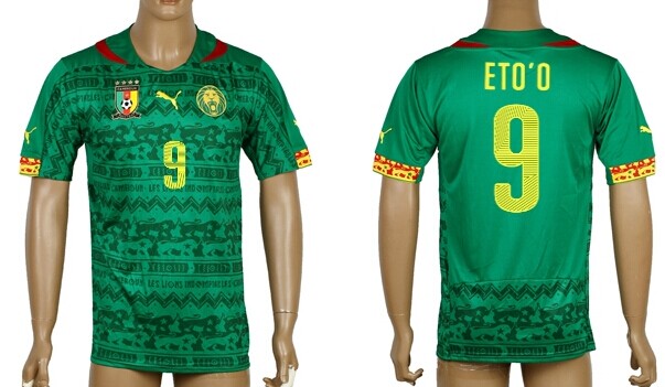 2014 World Cup Cameroon #9 Eto'O Home Soccer AAA+ T-Shirt