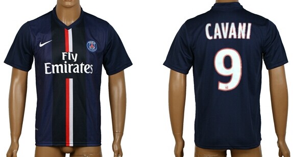 2014/15 Paris Saint-Germain #9 Cavani Home Soccer AAA+ T-Shirt