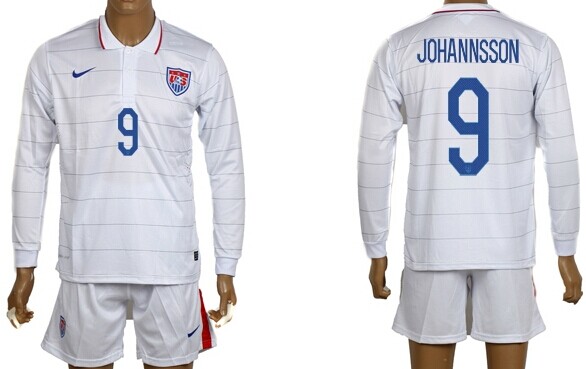 2014 World Cup USA #9 Johannsson Home Soccer Long Sleeve Shirt Kit